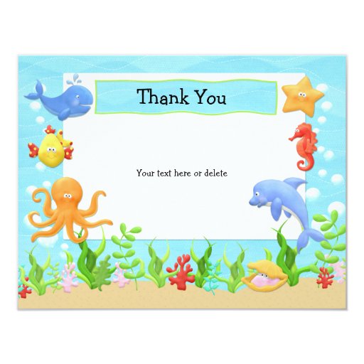 Under the Sea Birthday Party Thank You Card | Zazzle