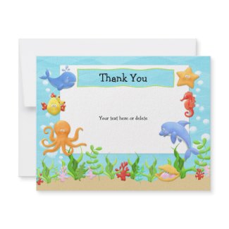 Under the Sea Birthday Party Thank You Card invitation