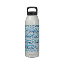 "Under The Sea" Blue Paisley Pattern Water Bottle