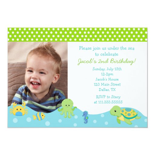 Under the Sea Boys Custom Birthday Invitations Zazzle