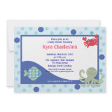 Under the Sea Calypso Ocean Baby Shower 5x7 invitation