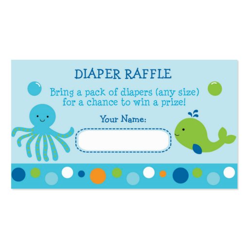 Under the Sea Diaper Raffle Tickets Business Card