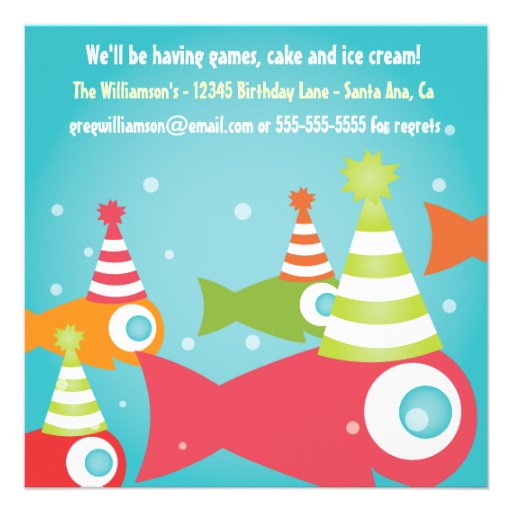 Under the Sea Fish Birthday Party Invitation