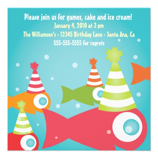 Under the Sea Fish Photo Birthday Party Invitation