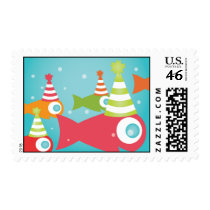 Under the Sea Fishes Birthday Postage Stamp