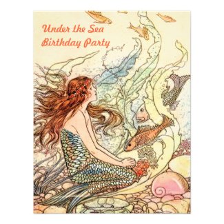 Under the Sea Invitation Mermaid Birthday Party