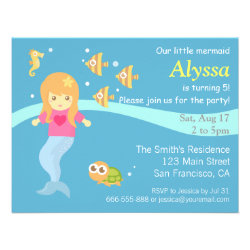 Under the Sea, Little Mermaid Party Invitation