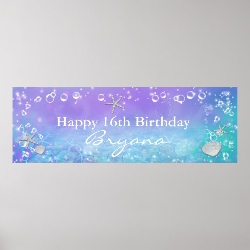 the sea magical birthday banner poster zazzle the sea magical birthday banner poster zazzle