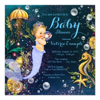 Under The Sea Mermaid Baby Shower Card