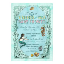 Under the Sea Mermaid Baby Shower Invitation
