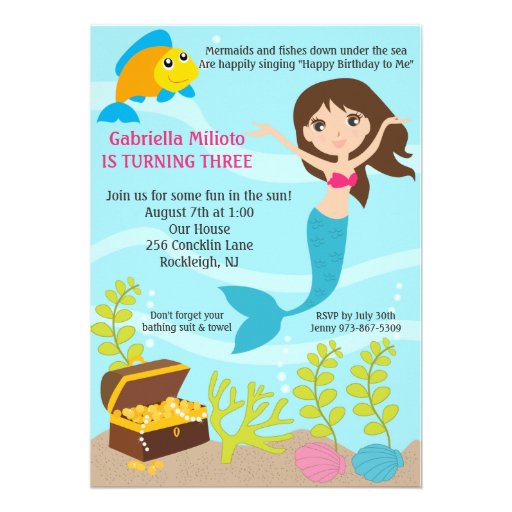 Under The Sea Mermaid Birthday Invite