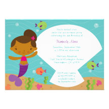 Under the sea mermaid birthday party invitation