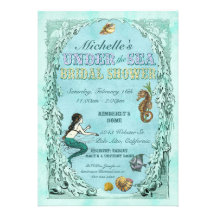 Under the Sea Mermaid Bridal Shower Invitation
