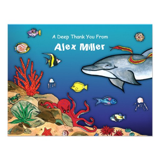 Under the Sea- Ocean Life Note Card Custom Invite