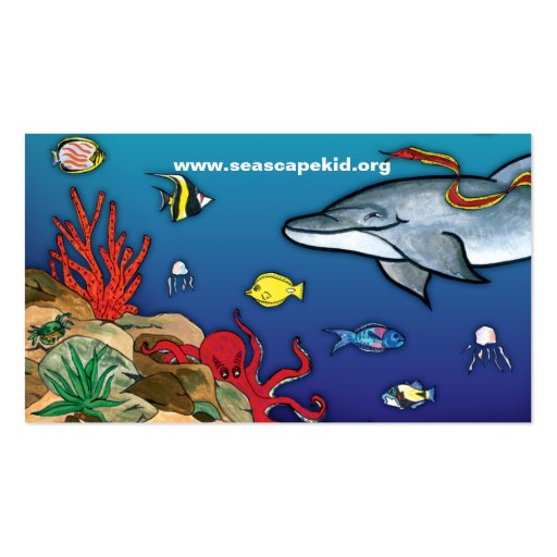Under the Sea- Ocean Life Profile Card Business Card Template (back side)