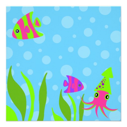 Under the Sea Ocean Themed Kids Birthday Party Custom Invitations