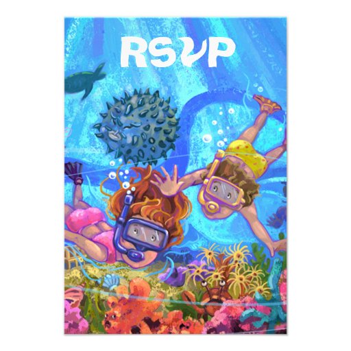 Under the Sea Party RSVP Card Personalized Announcement