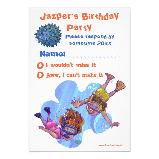 Under the Sea Party RSVP Card Personalized Announcement