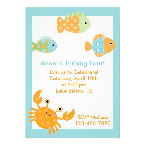 Under the Sea Personalized Invitation (front side)