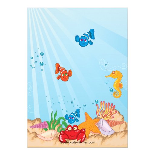 Under the Sea Pool Party Birthday Invitation boy