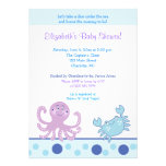 Under the Sea Purple Octopus & Crab 5x7 Invitation