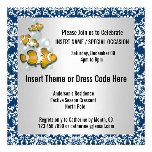Under The Sea Theme party Personalized Invites
