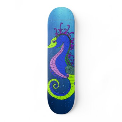 Under Water Seahorse SkateBoard by Sugar_Pixie