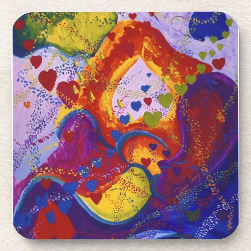 Underground – Crimson & Iris Hearts Beverage Coasters