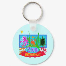 Undersea 2nd Birthday T-shirts and gifts keychains by kids_birthdays Undersea 2nd Birthday T-shirts and gifts keychains