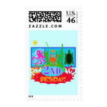 Undersea 2nd Birthday T-shirts and gifts Stamp