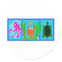 Undersea Adventure Round Stickers