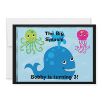 Undersea Creatures 5x7 Custom Birthday Invitation