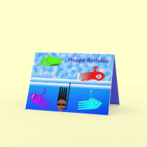 Undersea cutlery, Happy Birthday, cards