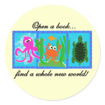 Undersea Open a Book Tshirts and Gifts Stickers