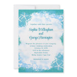 Undersea Stars Tropical Aqua Wedding Invitation