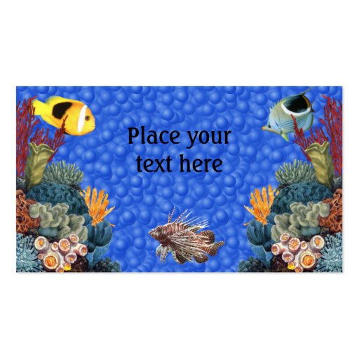 Undersea with Fish and Coral Business Profile Card Business Card Template (back side)