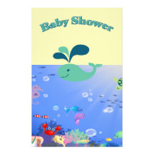 Underwater Adventure Baby Shower Boy Or Girl Personalized Stationery