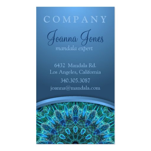 Underwater Beauty Mandala Business Cards (back side)