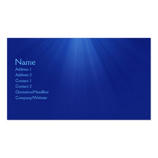 Underwater Business Card Templates (front side)