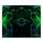Underwater Cave of Green Poster - Print