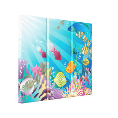 Underwater Fish Fantasy wrappedcanvas