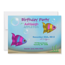 Underwater Fish - Kids Birthday Party Invitations