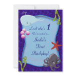 Underwater Kids First Birthday Party Invitation