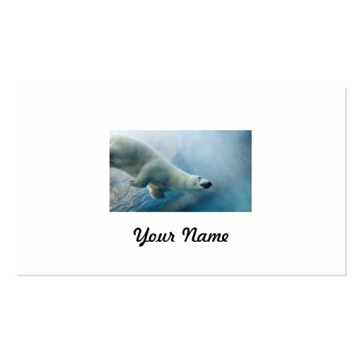 Underwater photo of a Polar Bear Business Card Templates (back side)