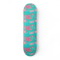 Underwater Pink Octopus Pattern Skateboard