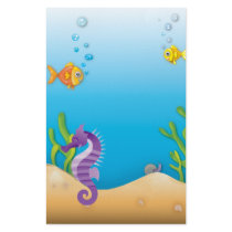 Underwater Purple Seahorse Stationery