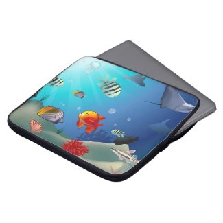 Underwater scene computer sleeve