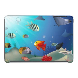 Underwater Scene Illustration iPad Mini Covers