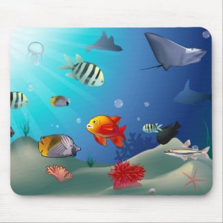 Underwater scene mouse pad