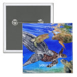 Underwater Sea Turtles Art Endangered Species Pinback Buttons